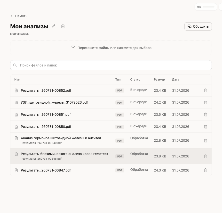 Семь файлов в очереди на обработку. Часть система уже переименовала по содержимому, про это ниже.